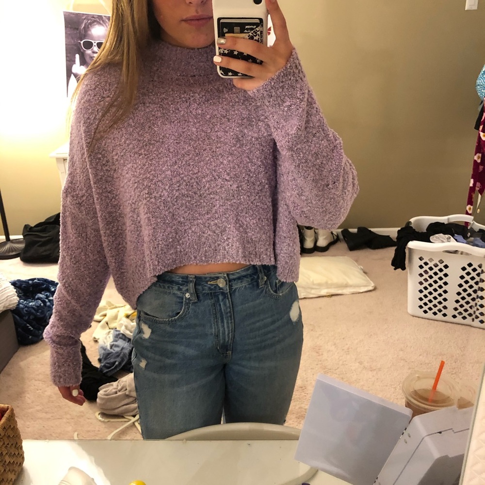 Purple cropped sweater
